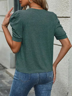 T-shirt met puffed sleeves