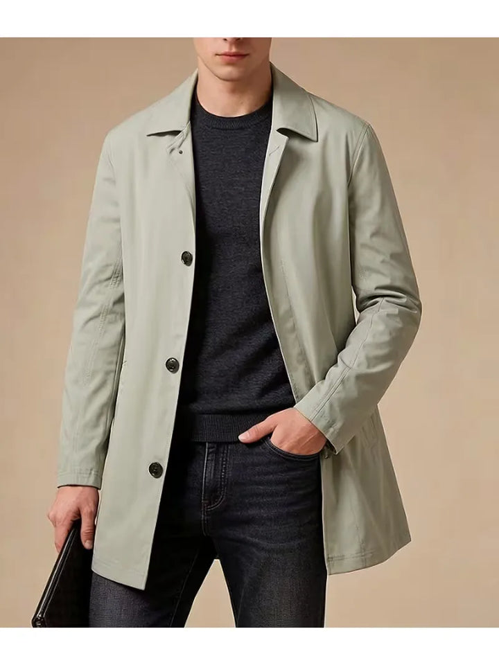 Slim fit trenchcoat met zakdetail