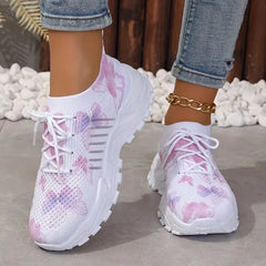 Lage sneaker met butterfly print