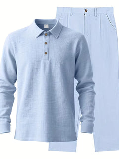 Linnen pak met mandarin collar