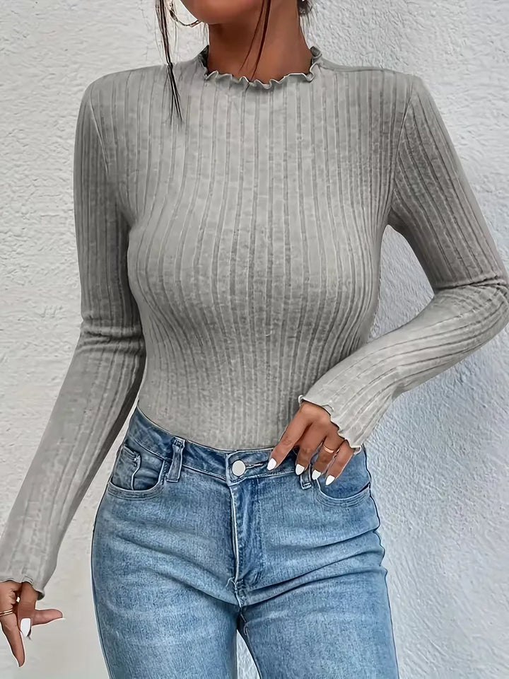 Longsleeve met mock neckline