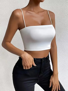 Crop top met spaghettibandjes