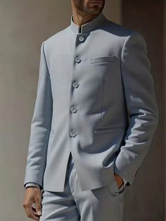 Blazer slim fit met mandarin collar