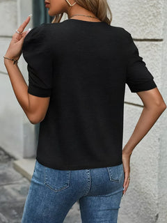 T-shirt met puffed sleeves