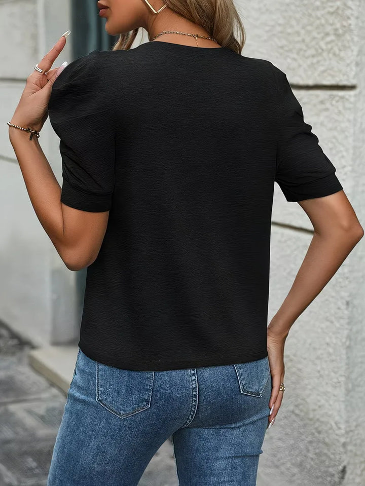 T-shirt met puffed sleeves