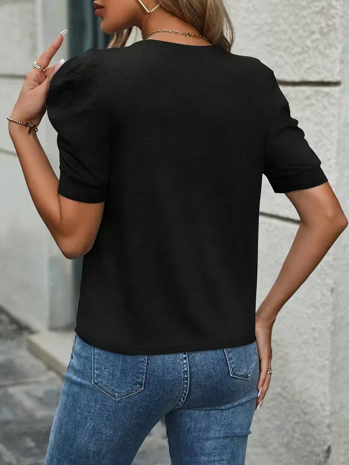 T-shirt met puffed sleeves