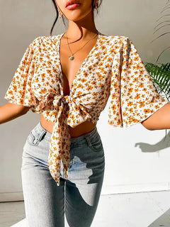 Crop top met bloemenprint