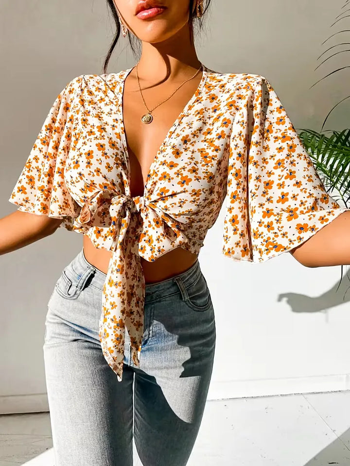 Crop top met bloemenprint