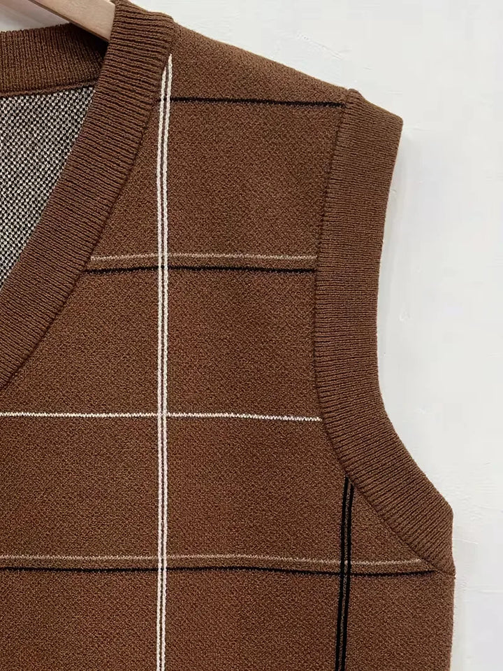 Mouwloos vest met V-hals
