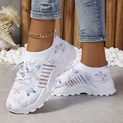 Lage sneaker met butterfly print