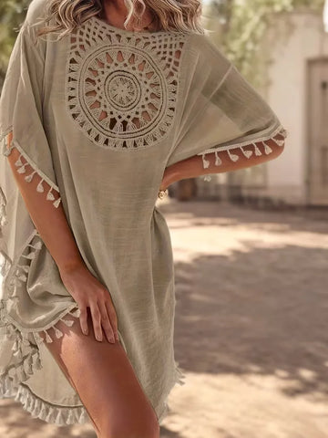 Bohemian cover-up met kant