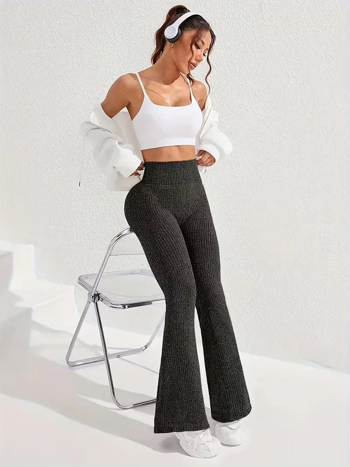 Legging met hoge taille en flared leg