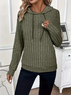 Hoodie met ribbelstructuur