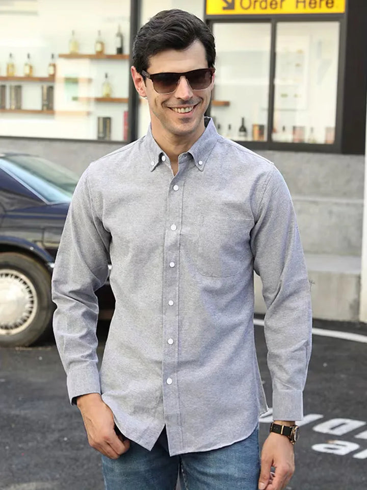 Casual overhemd met mandarin collar