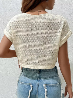 Oversized T-shirt met crochet patroon