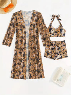 Cover-up met halternek en shorts