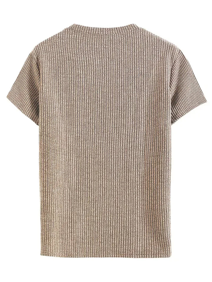Casual heren T-shirt met jacquard patroon