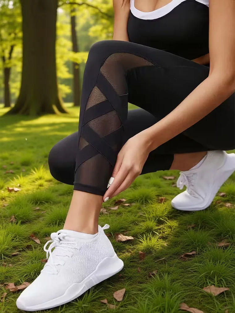 Legging met mesh panelen