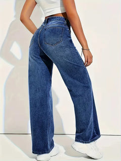 Straight jeans met hoge taille