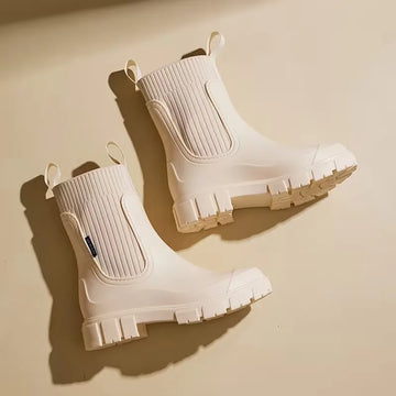 Chelsea boots met ribbed elastic panels