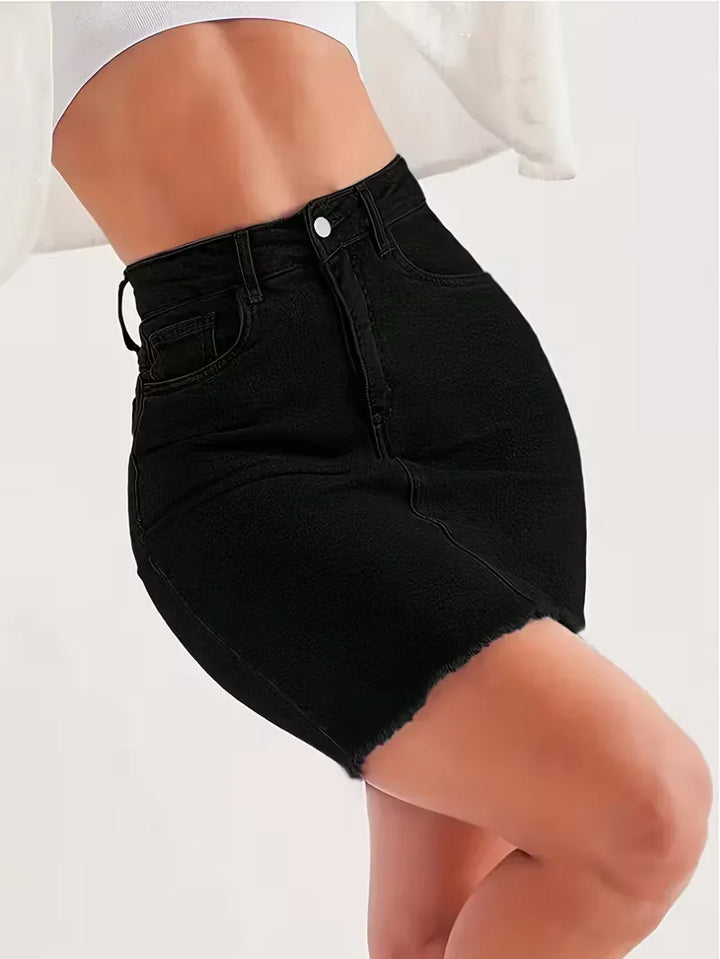 Denim rok met hoge taille