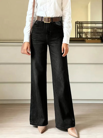 Wide leg jeans donker gewassen