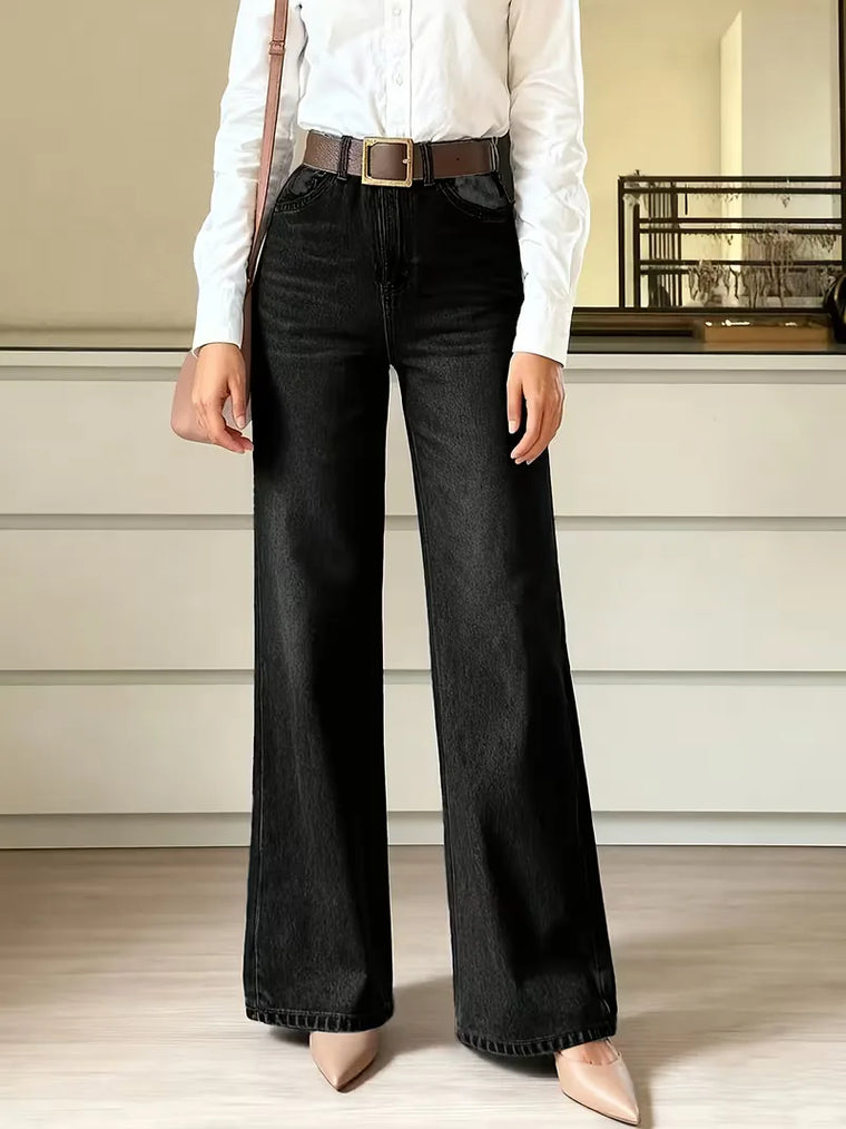 Wide leg jeans donker gewassen
