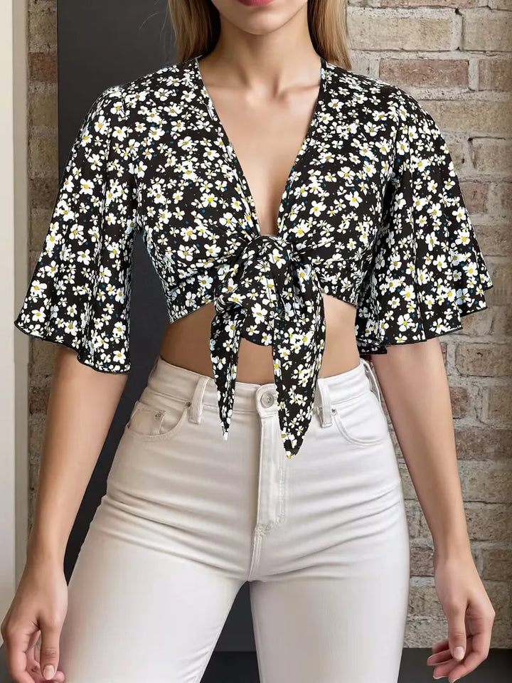 Crop top met bloemenprint