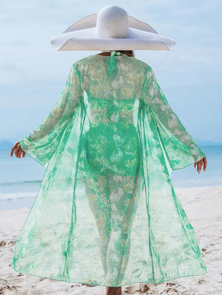 Cover-up met halternek en shorts
