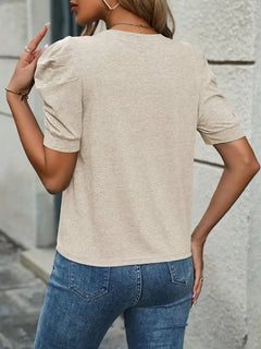 T-shirt met puffed sleeves