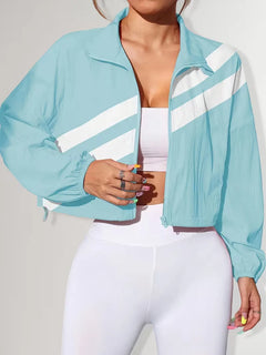 Track jacket met elastische manchetten