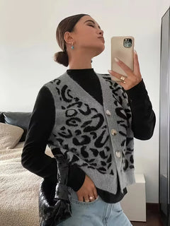 Gilet met panterprint