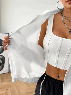 Track jacket met contrastdesign
