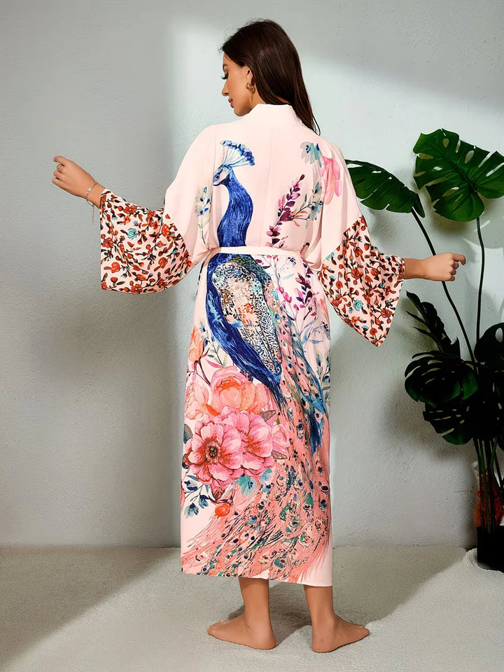 Bohemian cover-up met lange mouwen