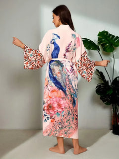 Bohemian cover-up met lange mouwen