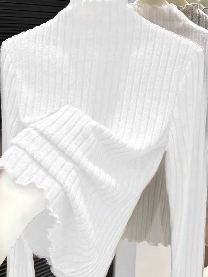 Longsleeve met mock neckline