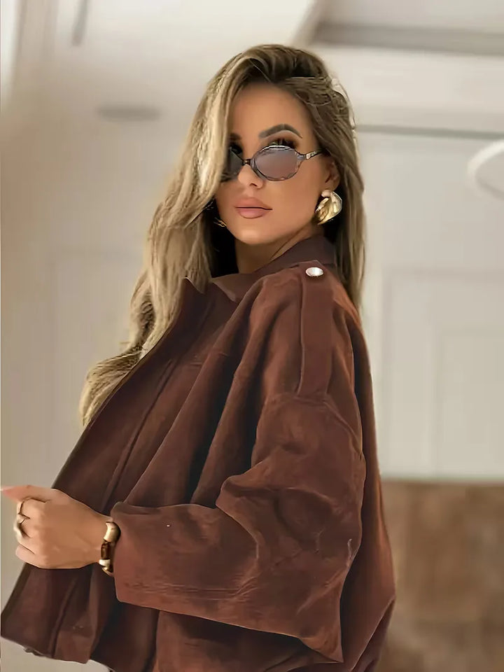 Oversized leren jas