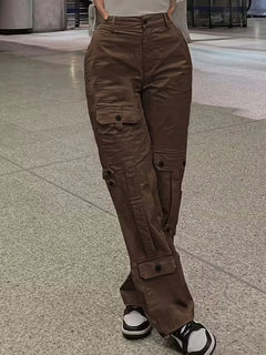 Cargo broek met hoge taille