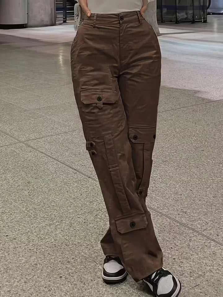 Cargo broek met hoge taille