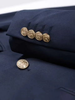 Colbert slim fit met gouden knopen