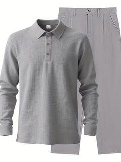 Linnen pak met mandarin collar
