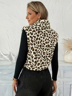 Vest met rits en faux shearling