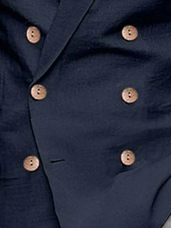 Slim fit blazer met houten knopen