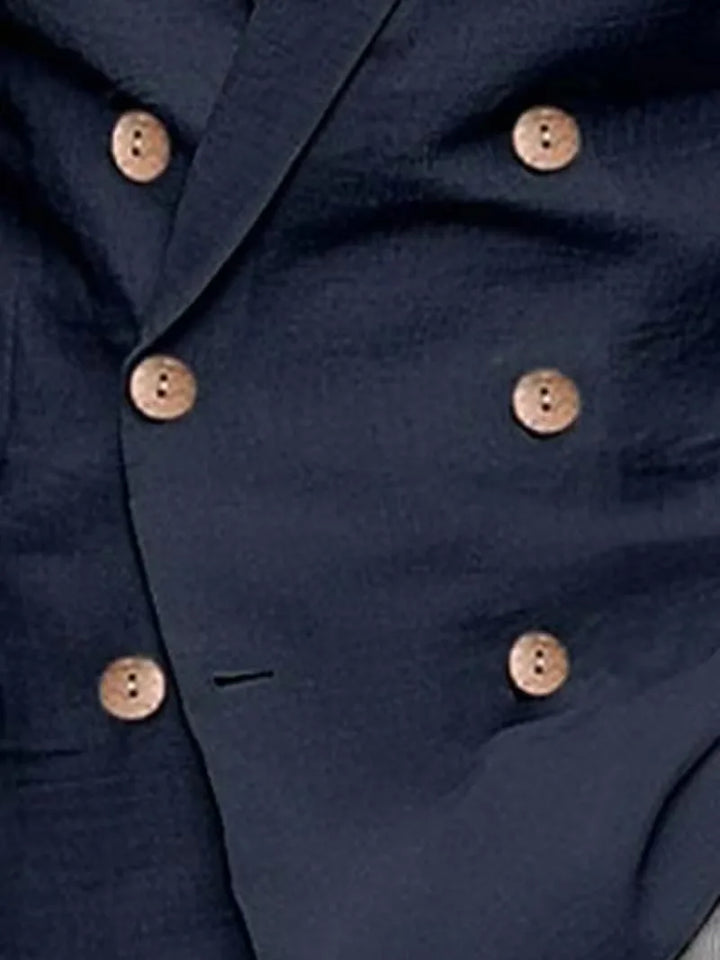 Slim fit blazer met houten knopen