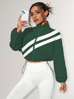Track jacket met elastische manchetten