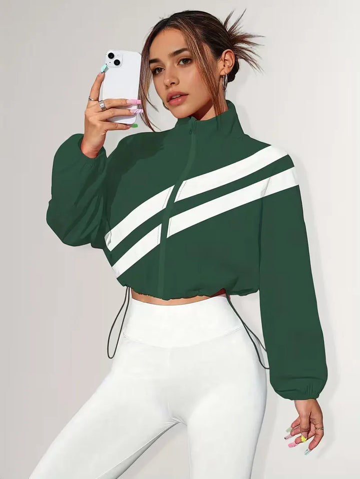 Track jacket met elastische manchetten