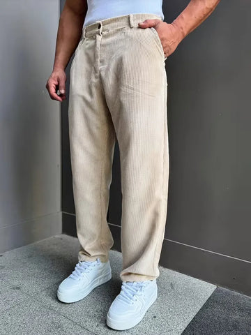 Corduroy pantalons met rechte pijpen
