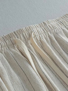 Wide fit pantalons met verticale strepen