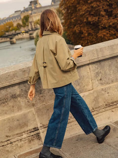Trenchcoat met plaid voering