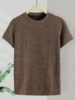 Casual heren T-shirt met jacquard patroon